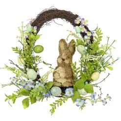 Outlet Kirklands Home Blue and Green Easter Eggs and Bunny Half Wreath