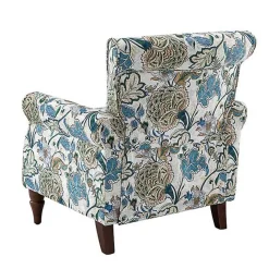 Online Kirklands Home Blue and Green Floral Upholstered Accent Chair