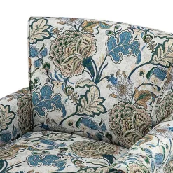 Online Kirklands Home Blue and Green Floral Upholstered Accent Chair