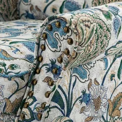 Online Kirklands Home Blue and Green Floral Upholstered Accent Chair