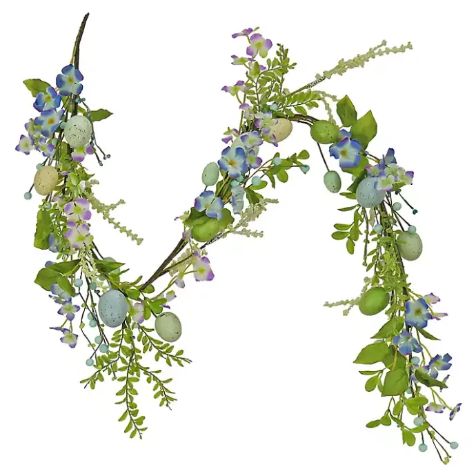 Clearance Kirklands Home Blue and Green Flowering Easter Eggs Garland
