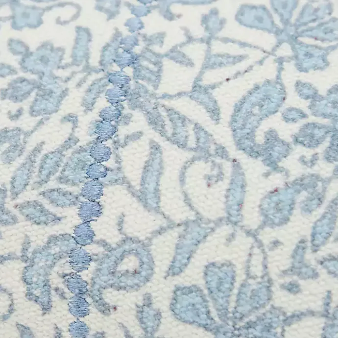 Sale Kirklands Home Blue and Ivory Floral Print Lumbar Pillow