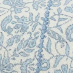 Sale Kirklands Home Blue and Ivory Floral Print Lumbar Pillow