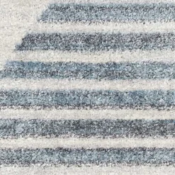 Best Kirklands Home Blue and Ivory Half Moon Washable Area Rug, 5x7