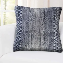 Clearance Kirklands Home and Ivory Textured Wavy Accent Pillow Blue