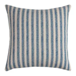 Discount Kirklands Home and Natural Ticking Stripe Pillow Blue
