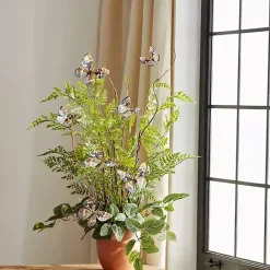 Best Kirklands Home Blue and Orange Butterfly Twig Sprays, Set of 6