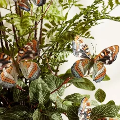 Best Kirklands Home Blue and Orange Butterfly Twig Sprays, Set of 6