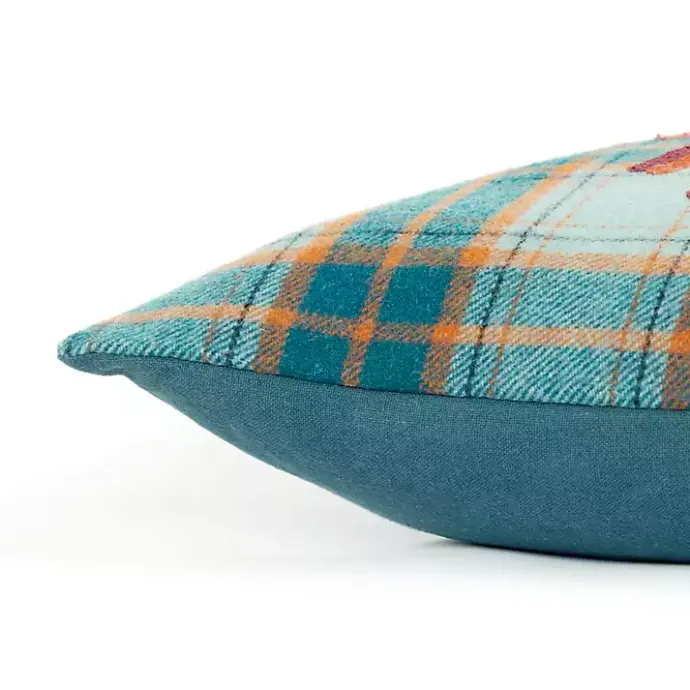 Sale Kirklands Home Blue and Orange Plaid Harvest Lumbar Pillow