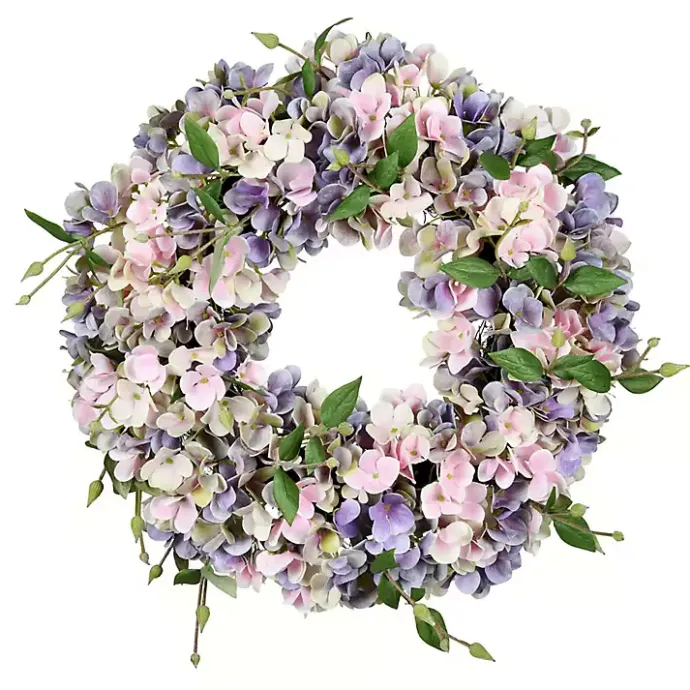 Hot Kirklands Home Blue and Pink Hydrangea Wreath, 18 in.
