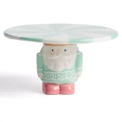 Sale Kirklands Home Blue and Pink Nutcracker Cake Stand