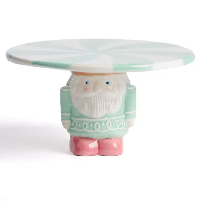 Sale Kirklands Home Blue and Pink Nutcracker Cake Stand