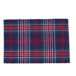 Sale Kirklands Home Blue and Red Douglas Plaid Placemats, Set of 6