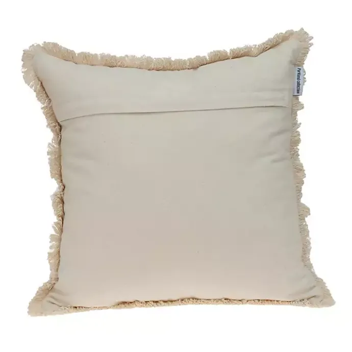 Outlet Kirklands Home Blue and Tan Medallion Fringe Pillow