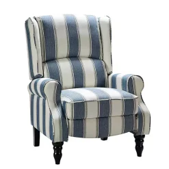 Online Kirklands Home Blue and Tan Stripe Traditional Recliner