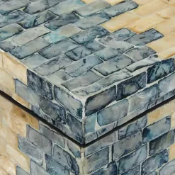 Best Kirklands Home Blue and Tan Wood Capiz Shell 2-pc. Box Set