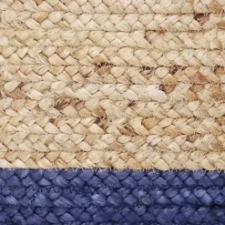 Outlet Kirklands Home Blue and Tan Woven Jute Basket with Tassel, 17 in.