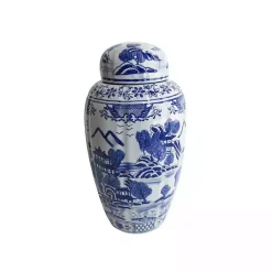 Hot Kirklands Home Blue and White Ceramic Chinoiserie Jar