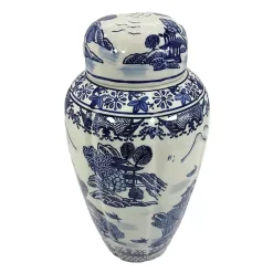 Hot Kirklands Home Blue and White Ceramic Chinoiserie Jar