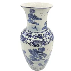 Discount Kirklands Home Blue and White Ceramic Chinoiserie Vase