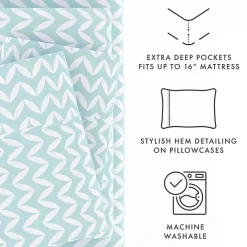 Online Kirklands Home Blue and White Chevron 3-pc. Twin Sheet Set