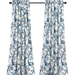 Best Kirklands Home Blue and White Dolores Curtain Panel Set, 95 in.