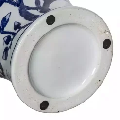 Best Kirklands Home Blue and White Floral Curved Porcelain Vase