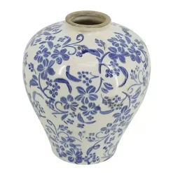 Outlet Kirklands Home Blue and White Floral Urn Ceramic Vase, 10 in.