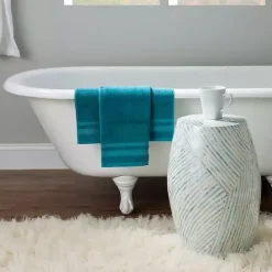 Kirklands Home Blue and White Mosaic Capiz Shell Drum End Table