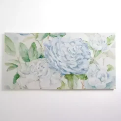 New Kirklands Home Blue and White Peony Blooms Canvas Art Print