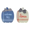 Best Kirklands Home Blue and White Pumpkin Tabletop Signs, Set of 2