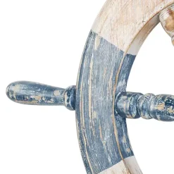 Outlet Kirklands Home Blue and White Ship Wheel Wall Plaque