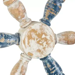 Outlet Kirklands Home Blue and White Ship Wheel Wall Plaque