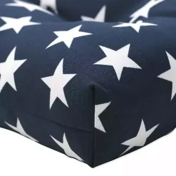 Best Kirklands Home Blue and White Stars Outdoor Loveseat Cushion