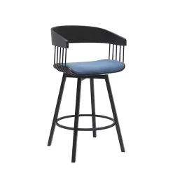 New Kirklands Home Athena Swivel Counter Stool Blue