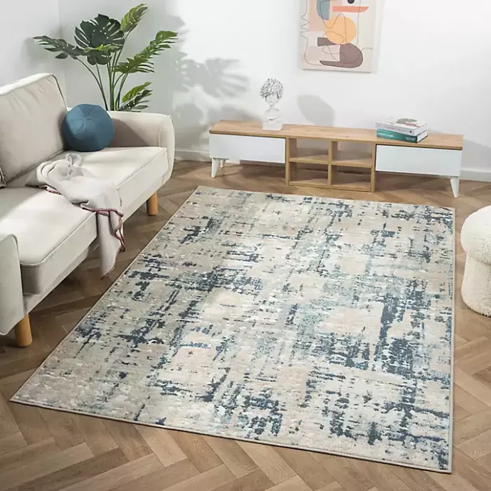 Best Kirklands Home Blue Avalon Abstract Pattern Area Rug, 5x8