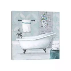 Outlet Kirklands Home Blue Bathroom Canvas Art Print