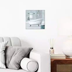 Outlet Kirklands Home Blue Bathroom Canvas Art Print