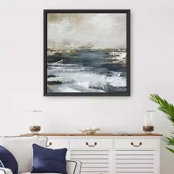 Clearance Kirklands Home Blue Bay Framed Canvas Art Print, 30x30 in.