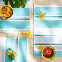 Best Kirklands Home Blue Beach House Stripe Placemats, Set of 6