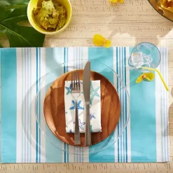 Best Kirklands Home Blue Beach House Stripe Placemats, Set of 6