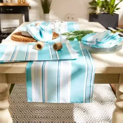 Best Kirklands Home Blue Beach House Stripe Placemats, Set of 6