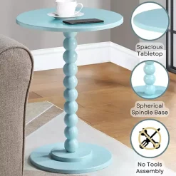 Clearance Kirklands Home Beaded Spindle Accent Table Blue