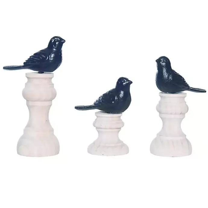 Kirklands Home Bird Figurines, Set of 3 Blue