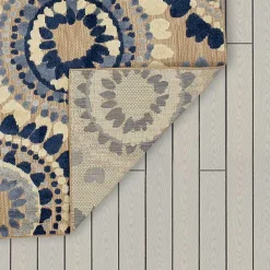 Best Kirklands Home Blue Bliss Bay Outdoor Area Rug, 7x10