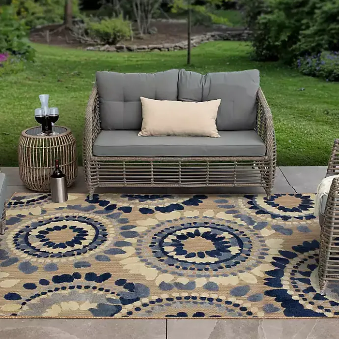 Best Kirklands Home Blue Bliss Bay Outdoor Area Rug, 7x10
