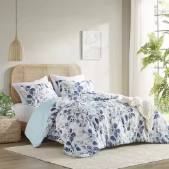 Clearance Kirklands Home Blue Botanical 3-pc. Full/Queen Comforter Set
