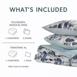 Clearance Kirklands Home Blue Botanical 3-pc. Full/Queen Comforter Set