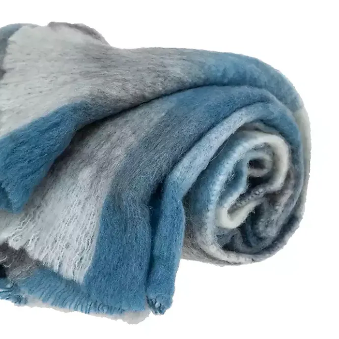 Best Kirklands Home Blue Buffalo Check Wool Handloomed Throw