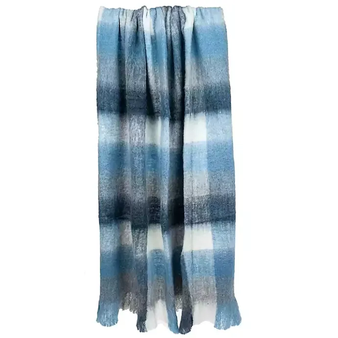 Best Kirklands Home Blue Buffalo Check Wool Handloomed Throw